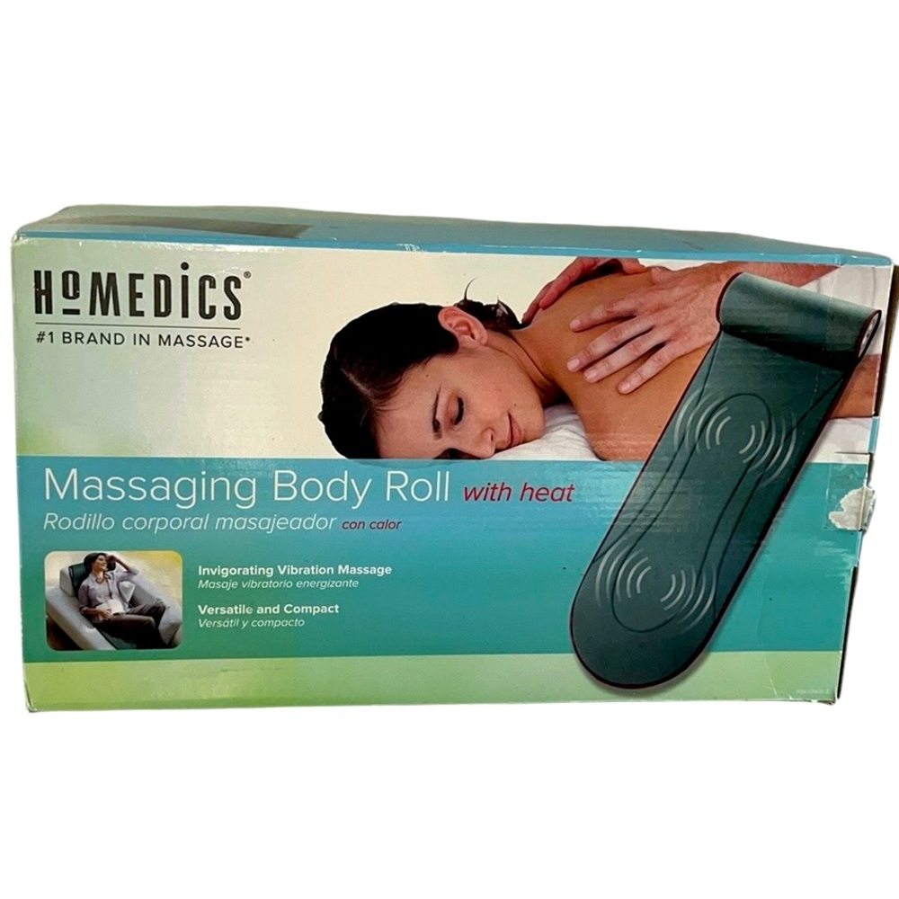 Homedics Massaging Body Roll with Heat Rarely Used Works Relaxation Warm Health.